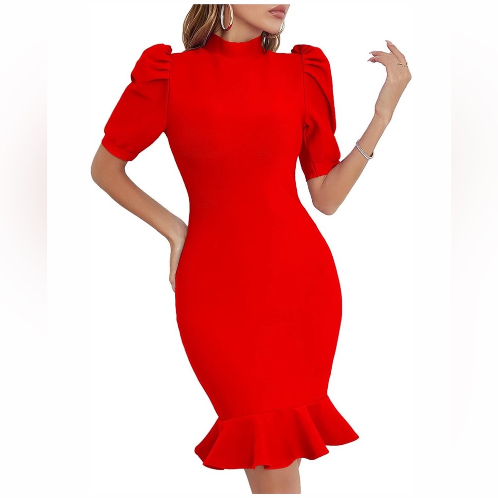 Elegant Red bandage Dress